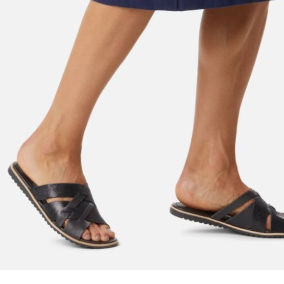 Sorel Shoes - Sorel Ella Woven Slide Sandals Black Size 9.5